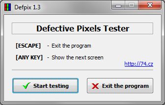 Defpix - testování vadných pixelů